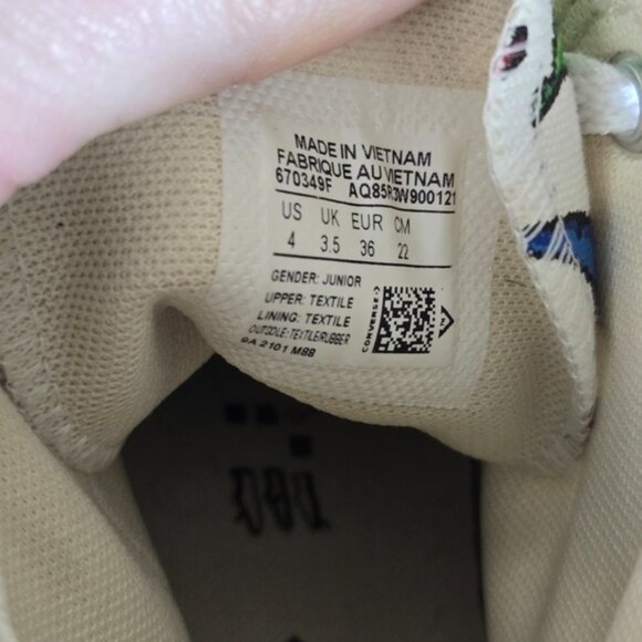 CTAS 4 Hi Top Dinosaurs White Canvas Lace Up Converse Sneakers Shoes Kids - Picture 11 of 14